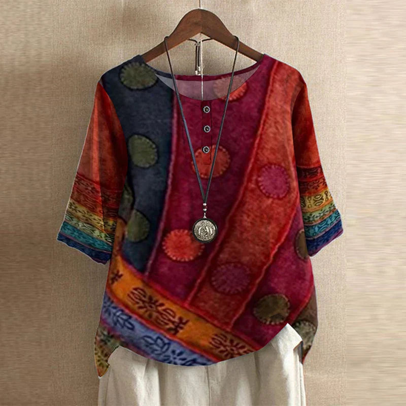 Sandra | Vintage Floral Artisan Blouse