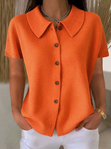 Kiara | Textured button blouse