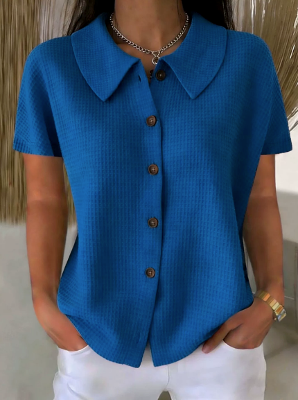 Kiara | Textured button blouse