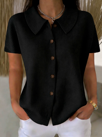 Kiara | Textured button blouse