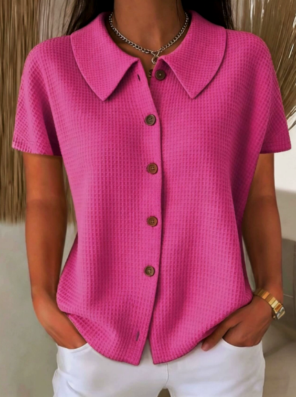 Kiara | Textured button blouse