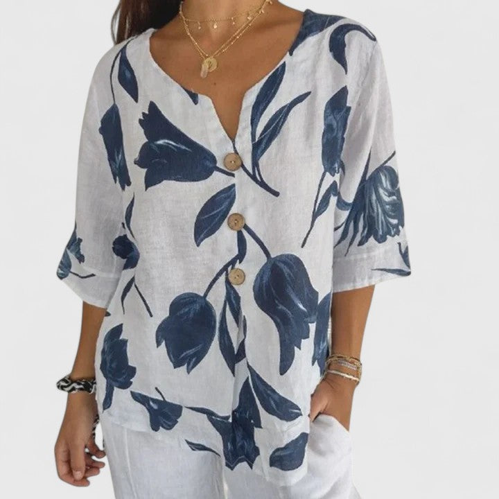 Jamie | Elegant Floral Print Blouse.