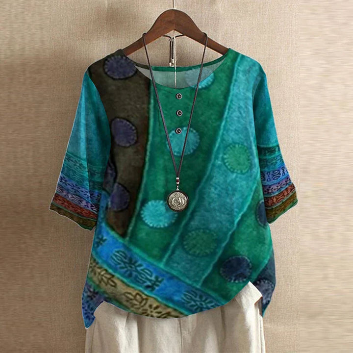 Sandra | Vintage Floral Artisan Blouse
