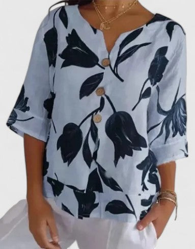 Jamie | Elegant Floral Print Blouse.