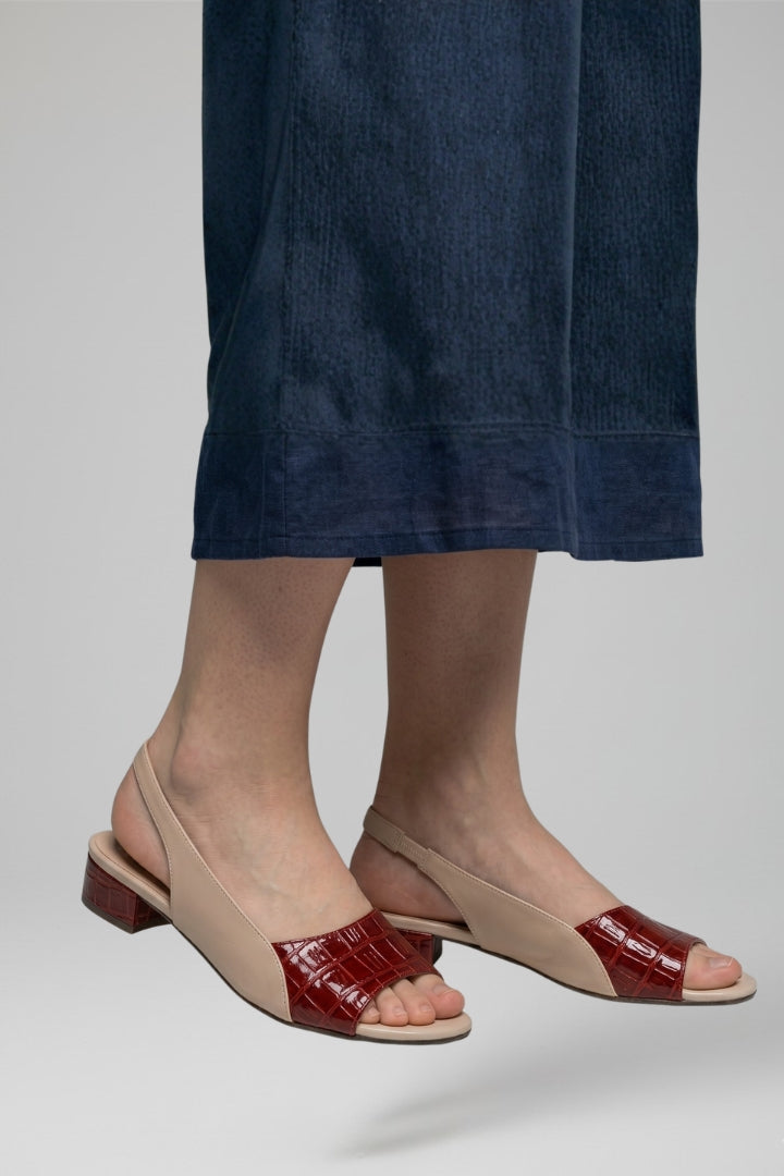 Hannah | Women's Leather Sandals with Block Heel and Buckle