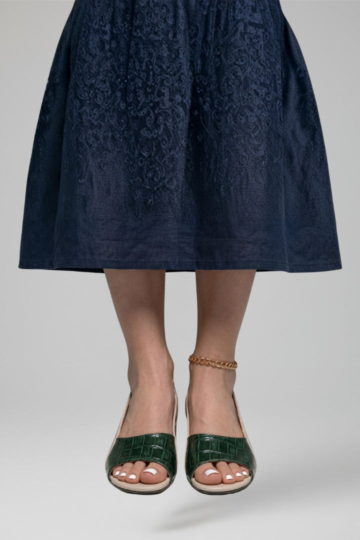 Hannah | Women's Leather Sandals with Block Heel and Buckle