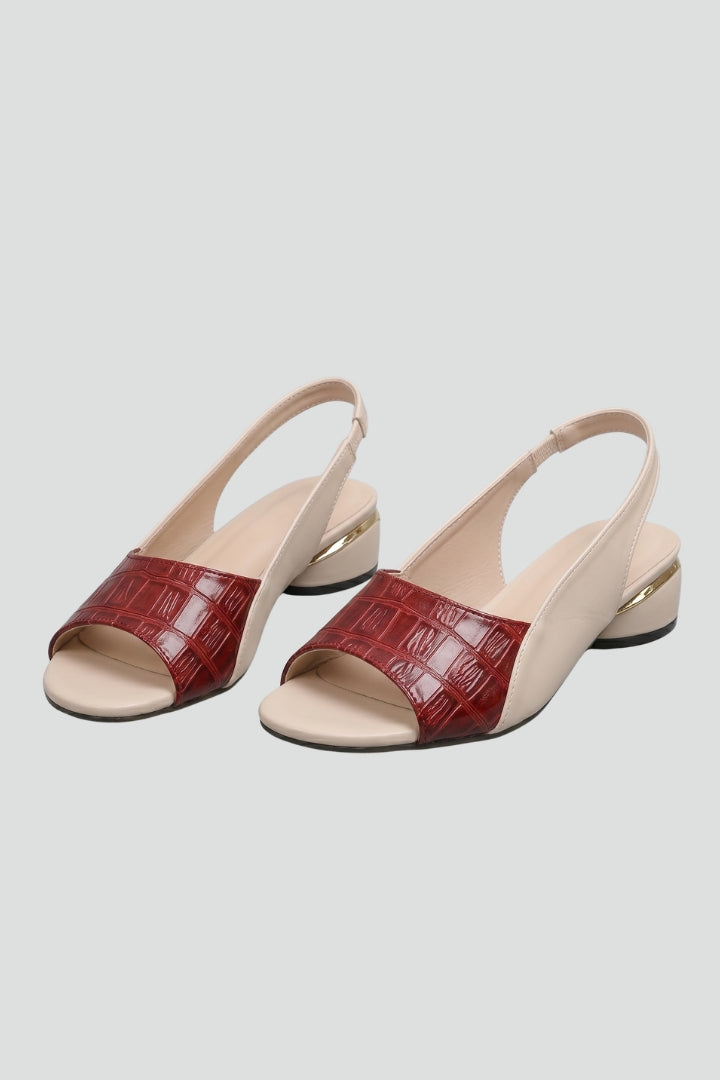 Hannah | Women's Leather Sandals with Block Heel and Buckle