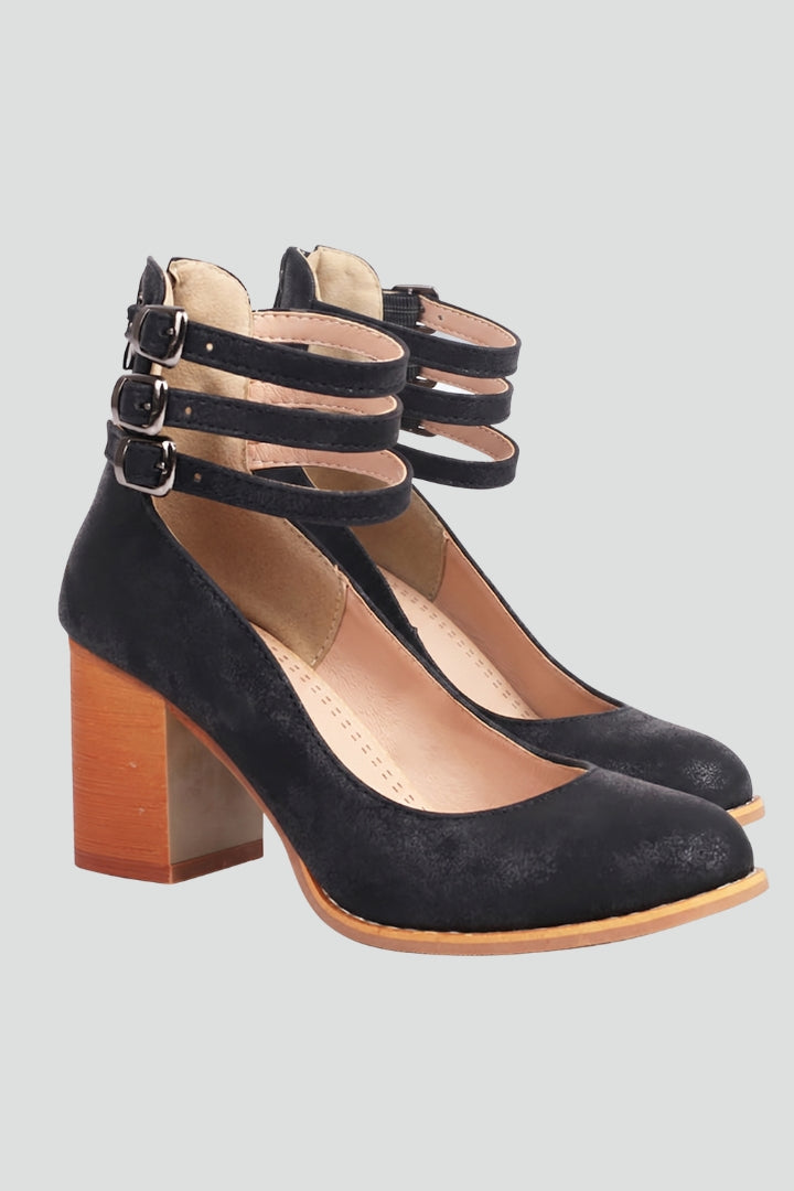 Leah | Women's Sandals with Ankle Strap and Block Heel
