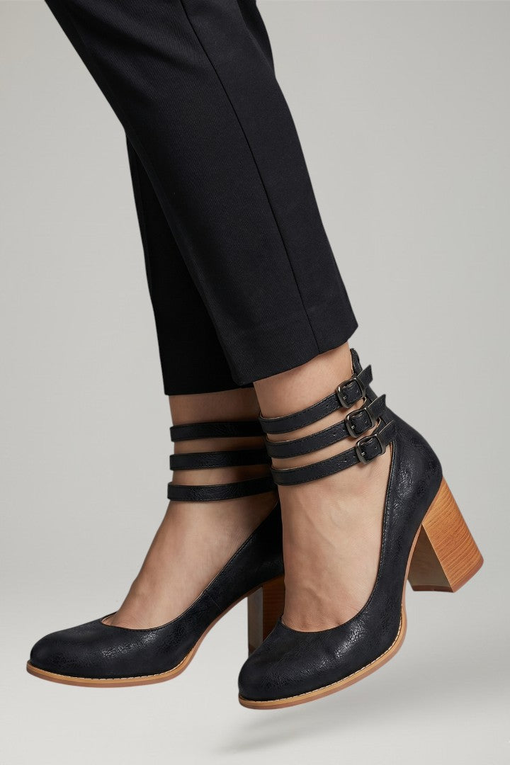 Leah | Women's Sandals with Ankle Strap and Block Heel