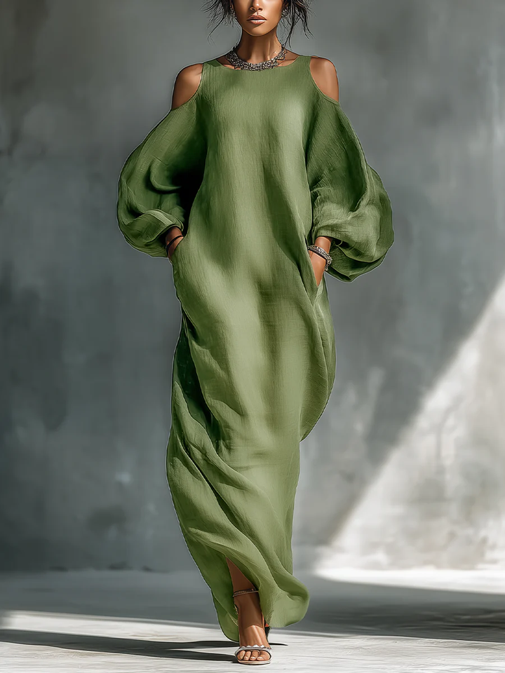 Sofia™ | Elegant Puff Sleeve Maxi Dress