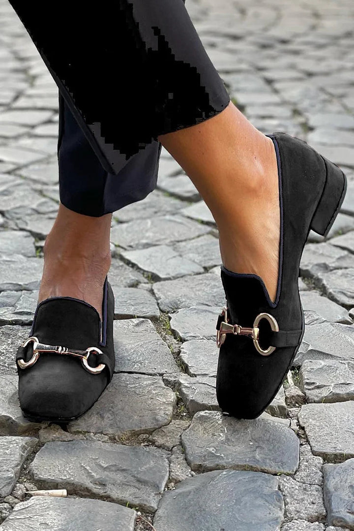 Arden | Women's Black Horsebit Loafer Flat Shoe