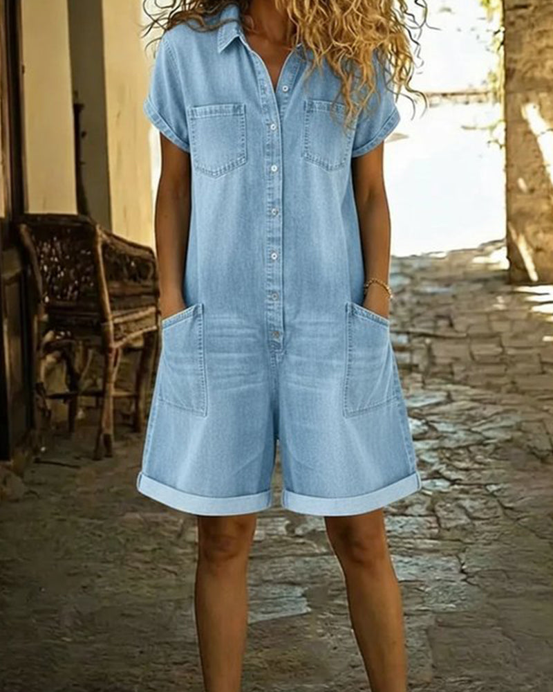 Delya | Short Sleeve Playsuit Dress.