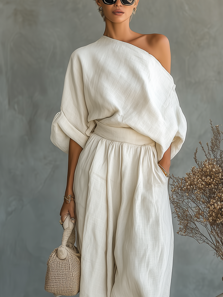 Lisa - Set with Off-Shoulder Top and Tapered Pants