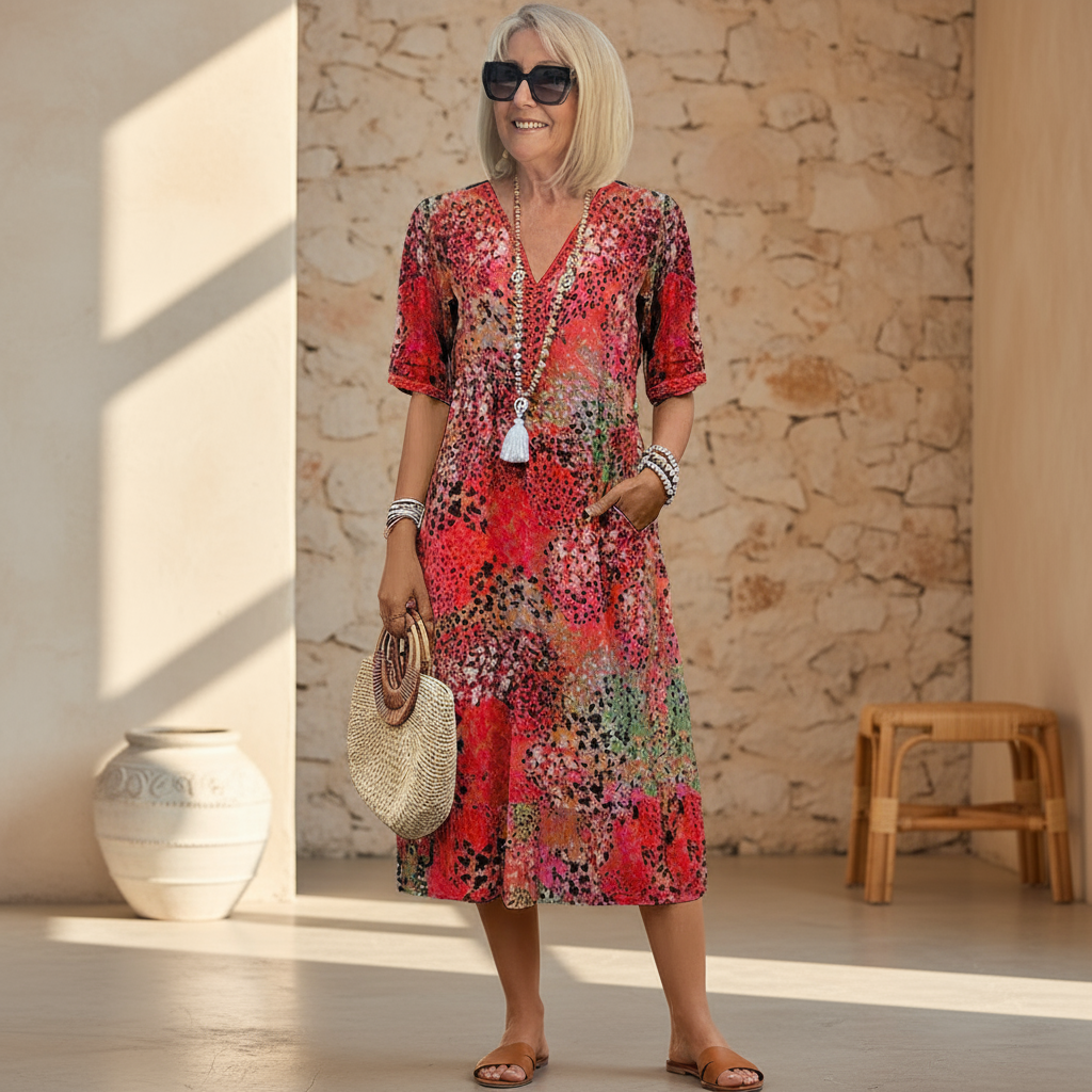Eloise | Elegant Printed Midi Dress