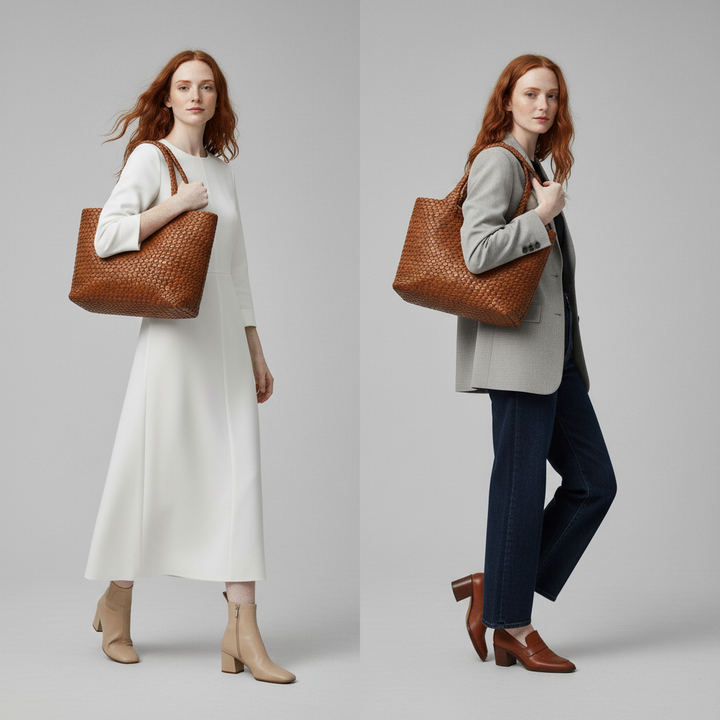 Yana Handwoven Leather Tote