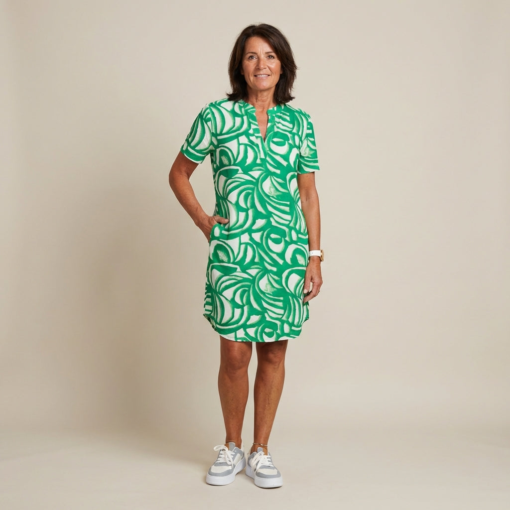 Mira - Printed Dress with V-neck