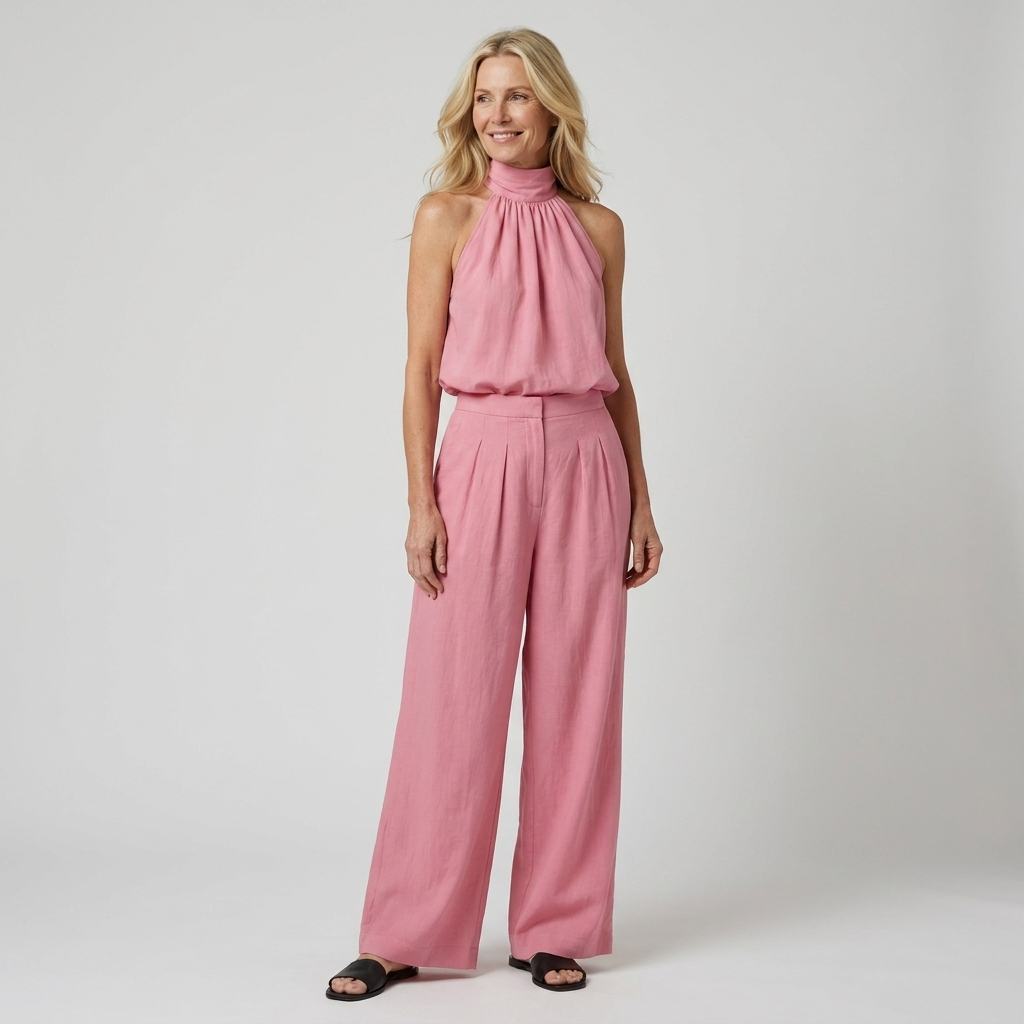Light | Elegant Light Blue Cotton-Linen Suit