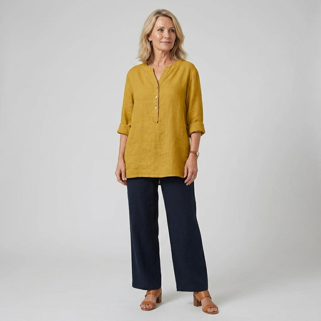 Veronique | Effortless Artisan Button-Front Top