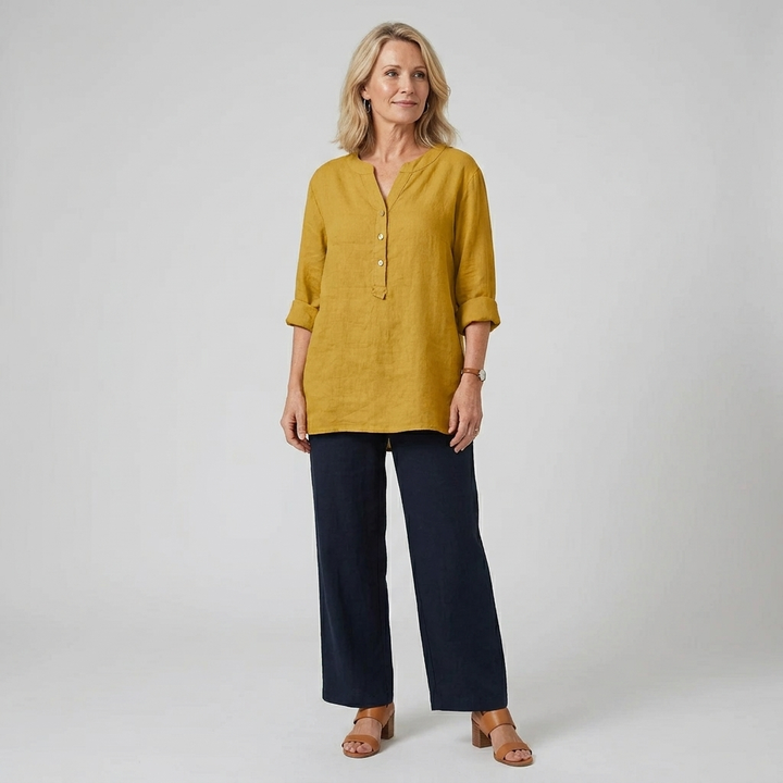 Veronique | Effortless Artisan Button-Front Top