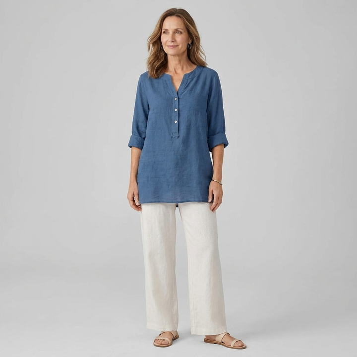 Veronique | Effortless Artisan Button-Front Top