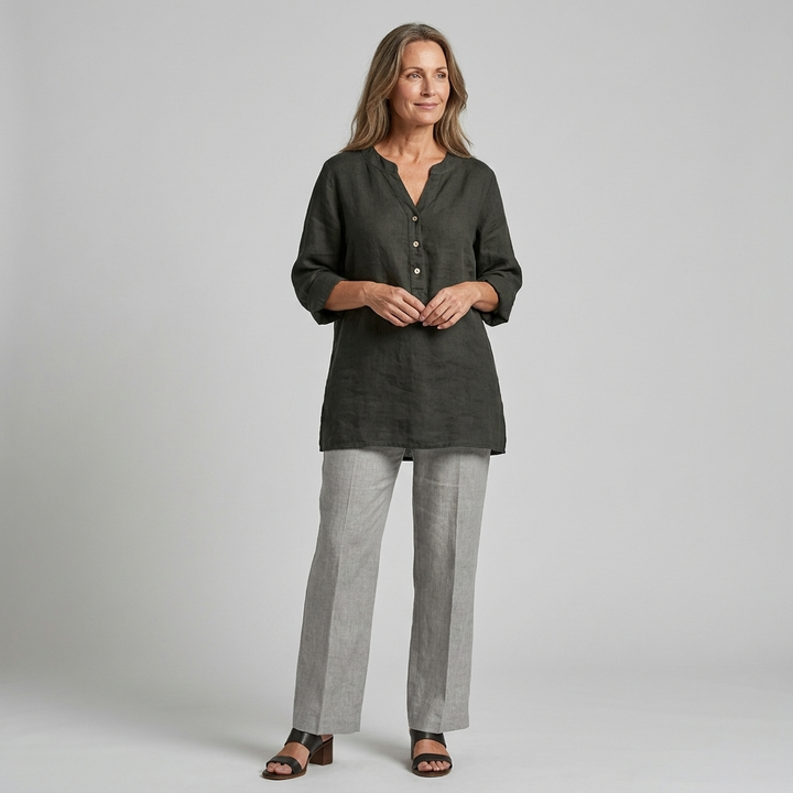 Veronique | Effortless Artisan Button-Front Top