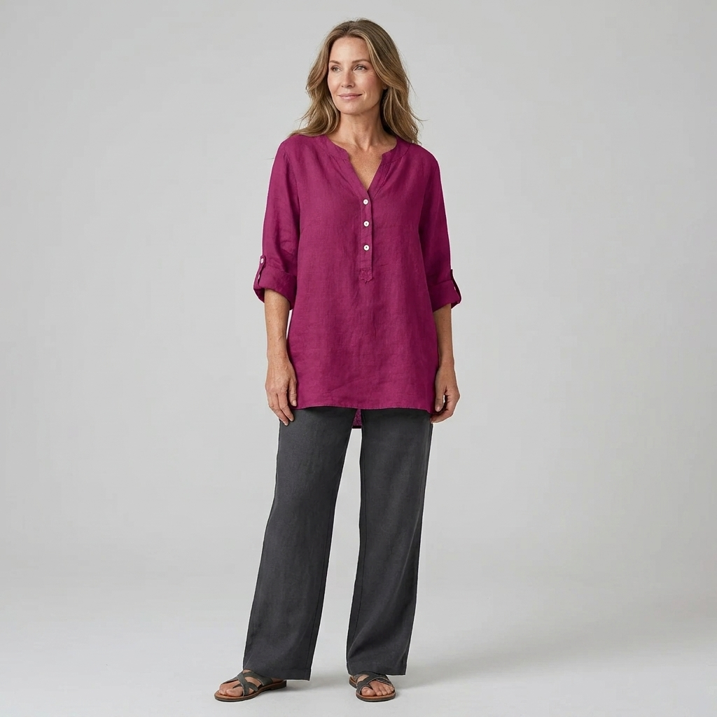 Veronique | Effortless Artisan Button-Front Top