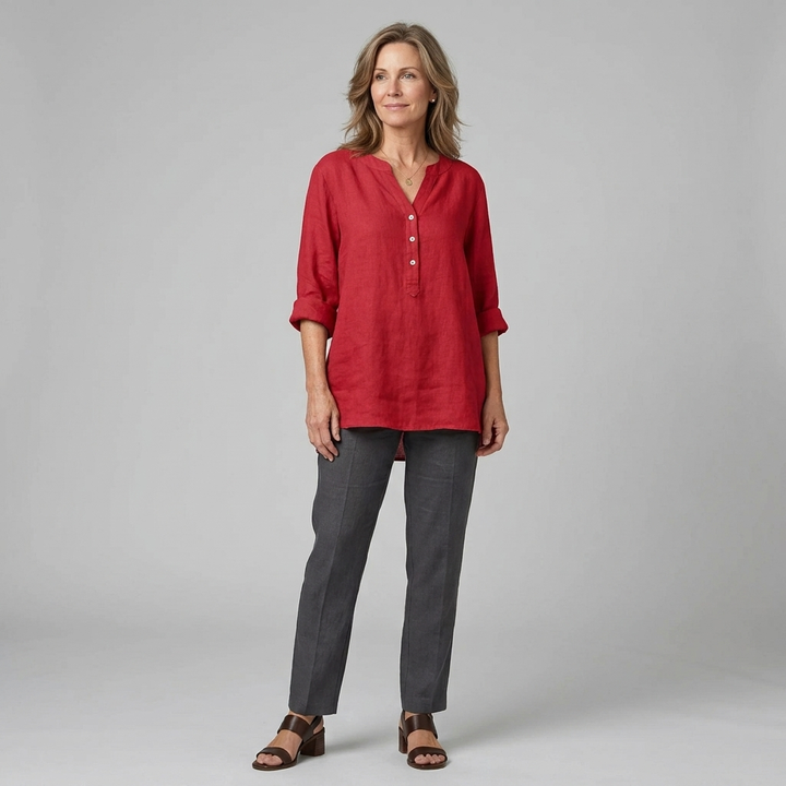 Veronique | Effortless Artisan Button-Front Top