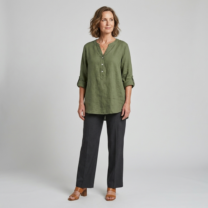 Veronique | Effortless Artisan Button-Front Top