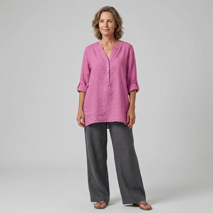 Veronique | Effortless Artisan Button-Front Top