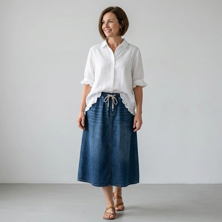 Nora | Ruffled Artisan Button-Down Shirt
