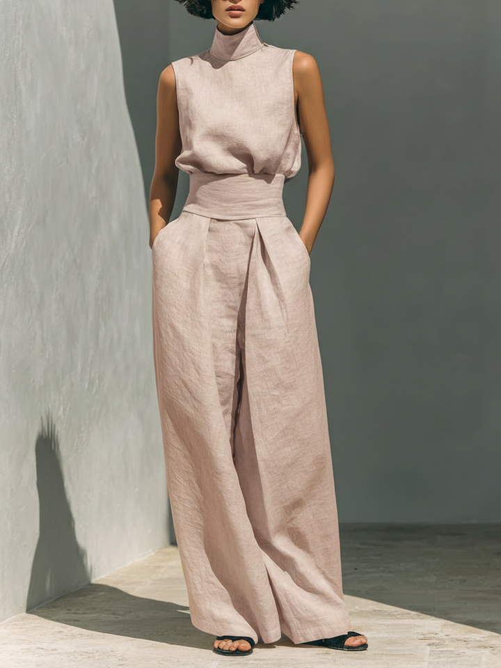 Aria™ | Elegant Linen Wide-Leg Set