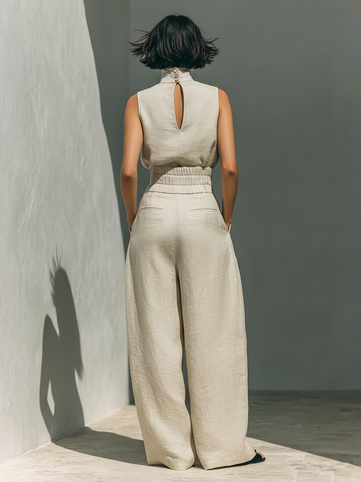 Aria™ | Elegant Linen Wide-Leg Set