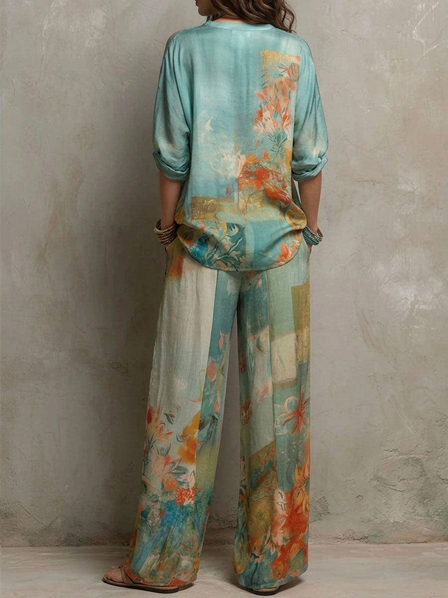 Chiara | Floral Flared Pants Set