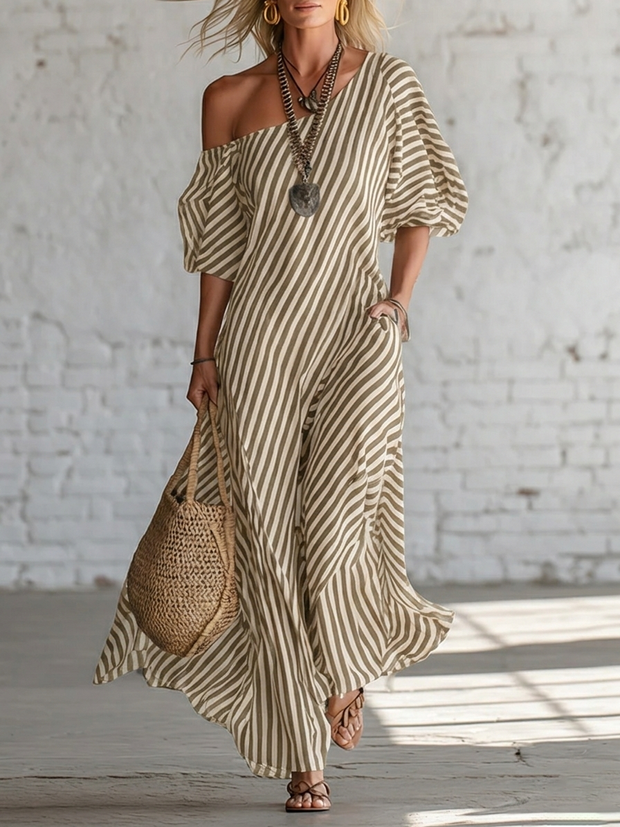 Serena™ | Effortless Striped Maxi Dress